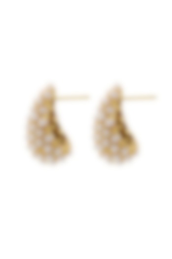 Gold Plated Pearl Stud Earrings by Peachy Accessories at Pernia's Pop Up Shop