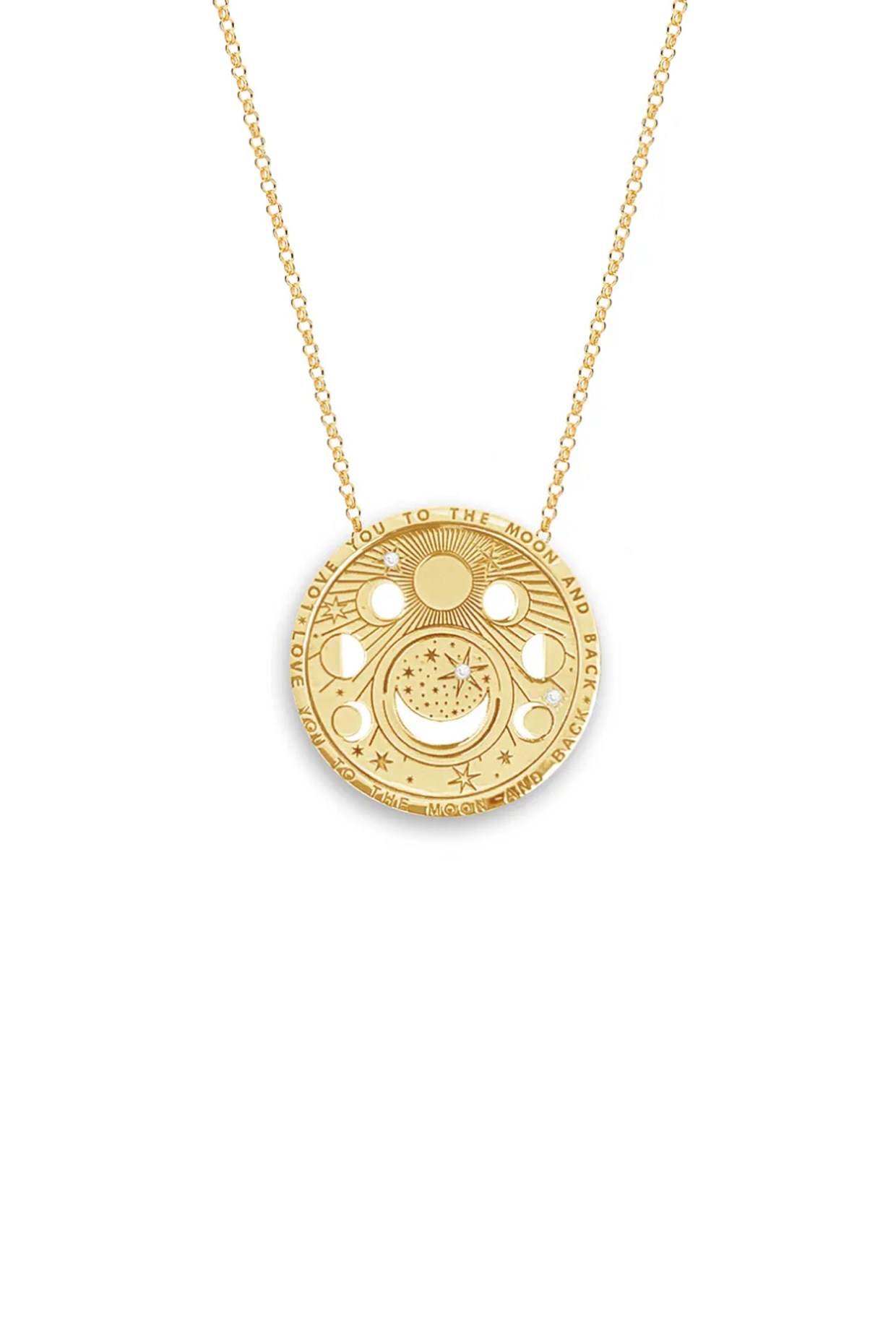 Gold Plated Moon Necklace by Peachy Accessories at Pernia's Pop Up