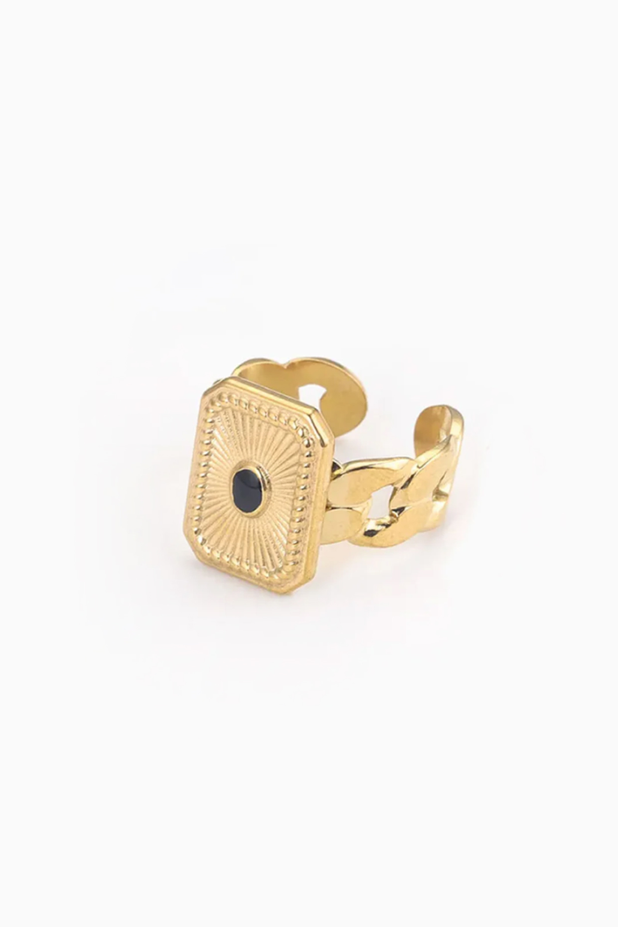 Gold Plated Square Ring by Peachy Accessories at Pernia's Pop Up Shop