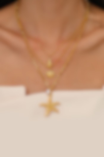 Gold Plated Beach Shell Layered Necklace by Peachy Accessories at Pernia's Pop Up Shop