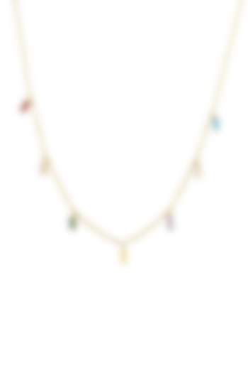 Gold Plated Multi-Colored Zircon Necklace by Peachy Accessories at Pernia's Pop Up Shop