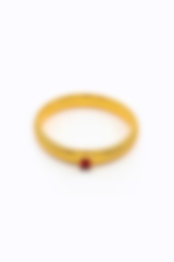 Gold Plated Red Stone Kada by Peachy Accessories at Pernia's Pop Up Shop