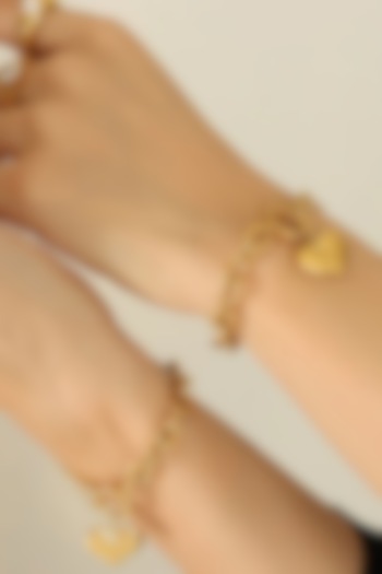Gold Plated Chunky Heart Bracelet by Peachy Accessories at Pernia's Pop Up Shop
