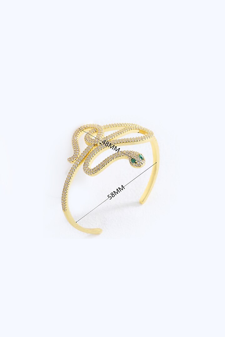 Gold Plated Zircon Serpent Adjustable Bangle by Peachy Accessories at Pernia's Pop Up Shop
