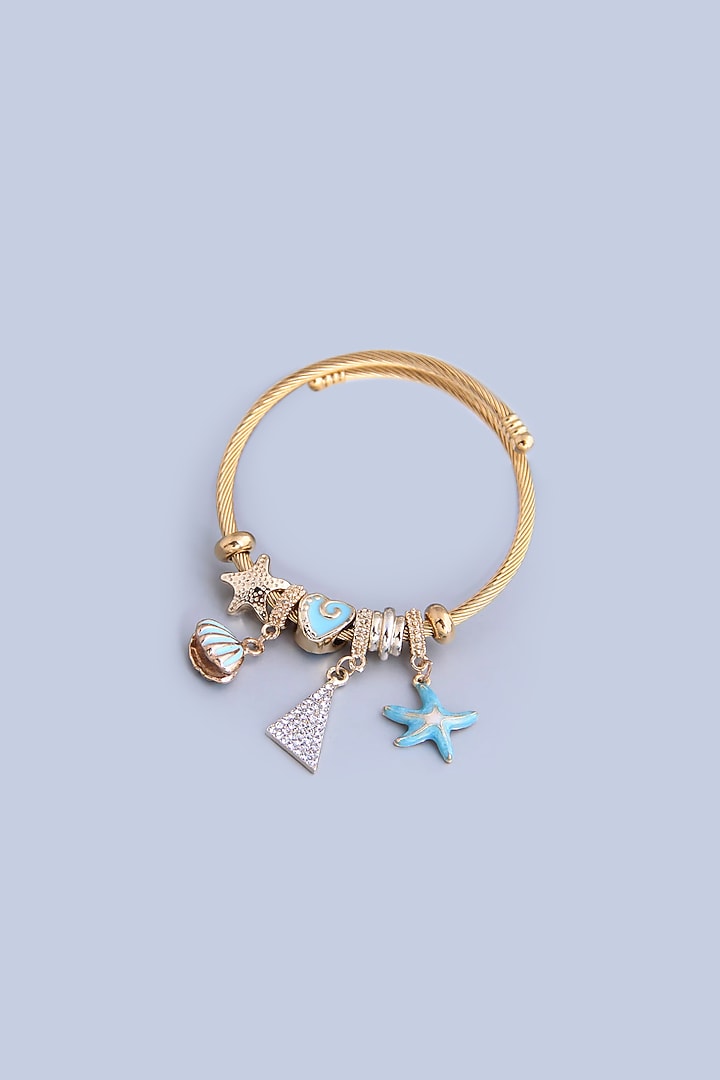 Gold Plated Beach Starfish Seashell Charm Bracelet
 by Peachy Accessories at Pernia's Pop Up Shop