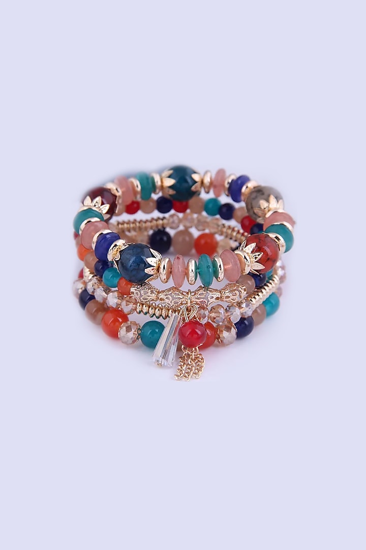 Multi-Colored Handmade Beaded Boho Layered Bracelet by Peachy Accessories at Pernia's Pop Up Shop
