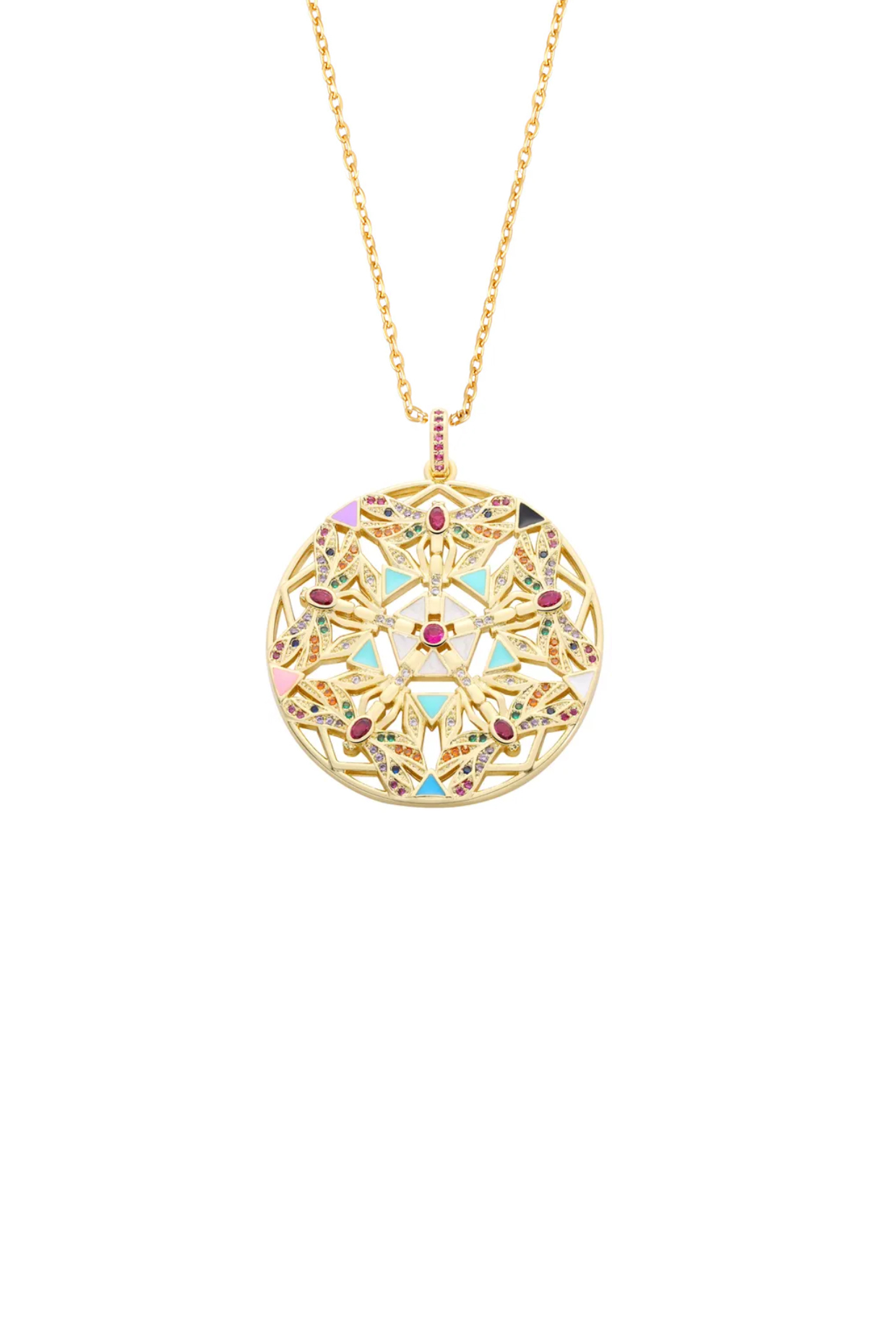 Gold Plated Multi-Colored Zircon Dragonfly Necklace
 by Peachy Accessories at Pernia's Pop Up Shop