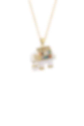 Gold Plated Multi-Colored Zircon Elephant Necklace by Peachy Accessories at Pernia's Pop Up Shop