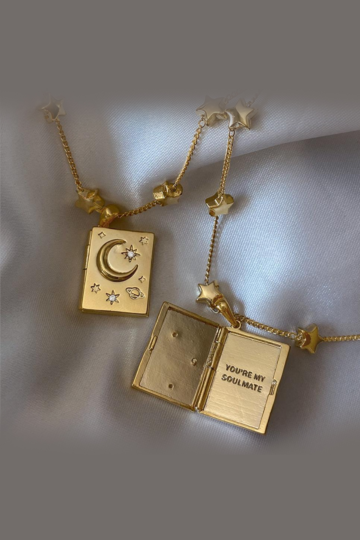 Gold Plated Soulmate Locket Pendant Necklace
 by Peachy Accessories at Pernia's Pop Up Shop