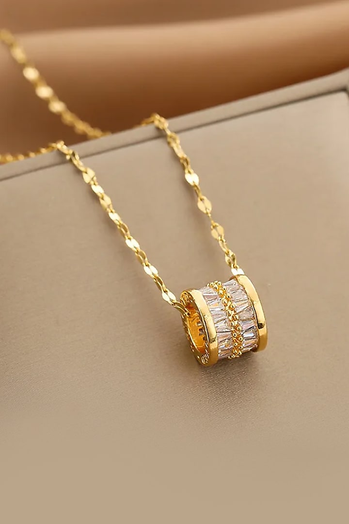 Gold Plated Zircon Dainty Necklace by Peachy Accessories at Pernia's Pop Up Shop