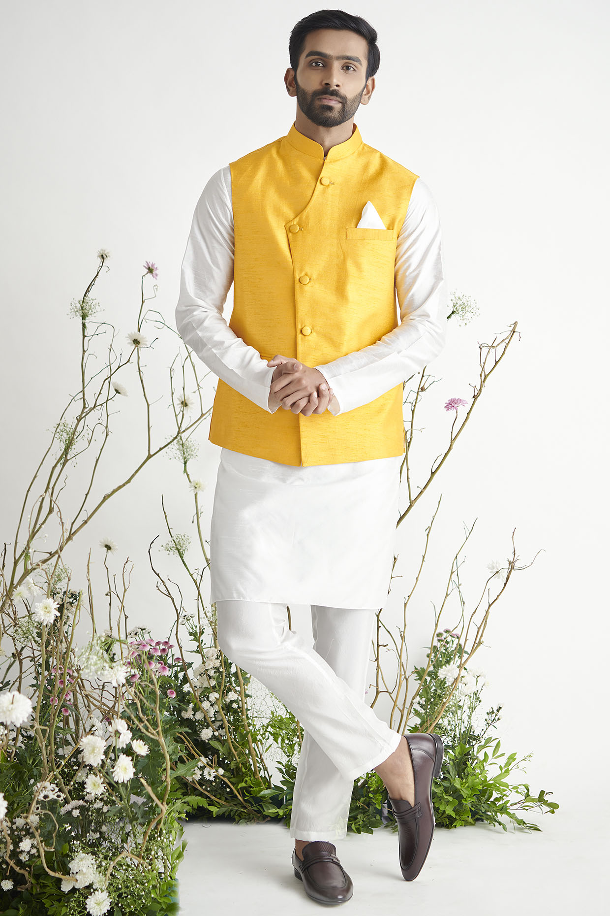 Yellow Bundi Jacket Set Design by Pink 