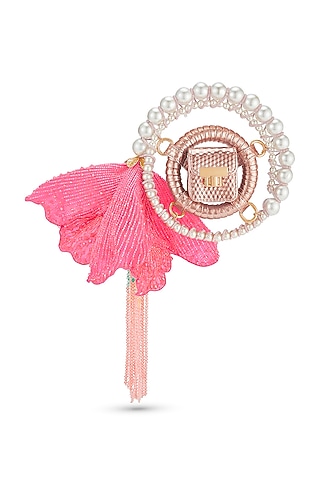 Rose Gold Faux Leather Pearl Mini Bag by Papa don't preach by Shubhika Accessories