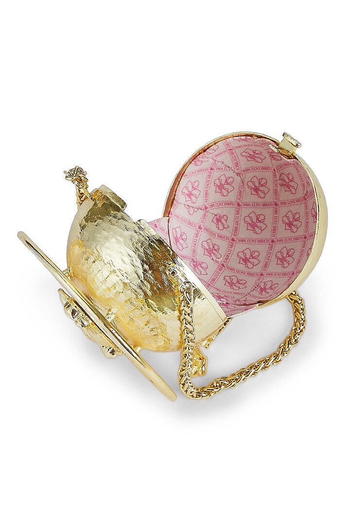 Gold Brass Pig-Shaped Structured Bag by Papa don't preach by Shubhika Accessories at Pernia's Pop Up Shop