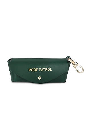 Green Faux Leather Embossed Mini Pet Bag by Papa don't preach by Shubhika Accessories