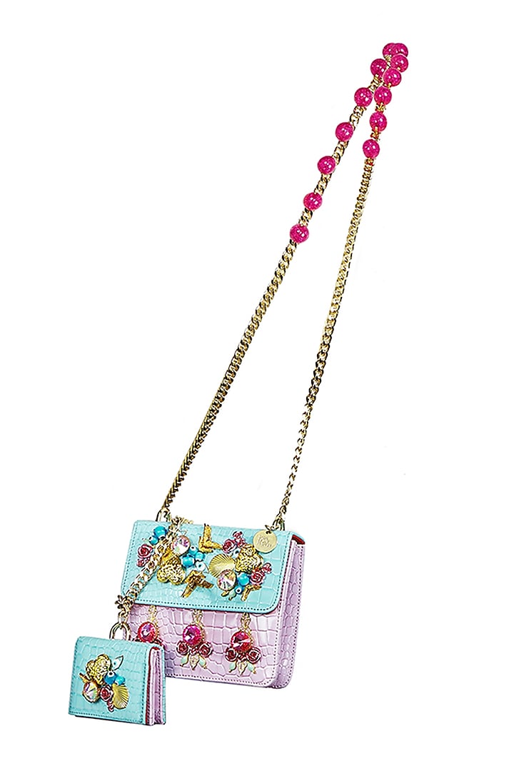 Multi-Colored Embellished Crossbody Bag by Papa don't preach by Shubhika Accessories