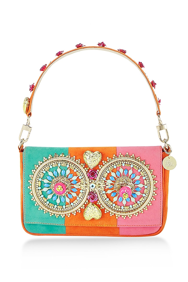 Sienna Red Embellished Bag by Papa don't preach by Shubhika Accessories