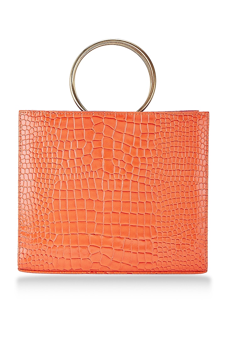 Orange Embellished Tote Bag by Papa don't preach by Shubhika Accessories at Pernia's Pop Up Shop