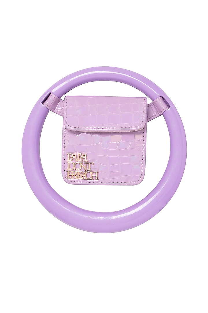 Lilac Faux Leather Spidey Handbag by Papa don't preach by Shubhika Accessories at Pernia's Pop Up Shop