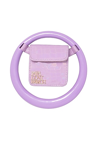 Lilac Faux Leather Spidey Handbag by Papa don't preach by Shubhika Accessories
