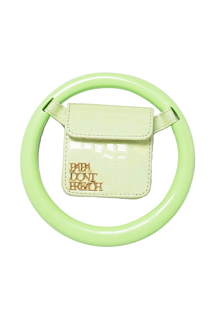 Pistachio Green Faux Leather Spidey Handbag by Papa don't preach by Shubhika Accessories at Pernia's Pop Up Shop