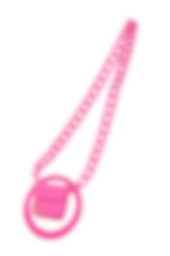 Neon Pink Faux Leather Spidey Handbag by Papa don't preach by Shubhika Accessories at Pernia's Pop Up Shop