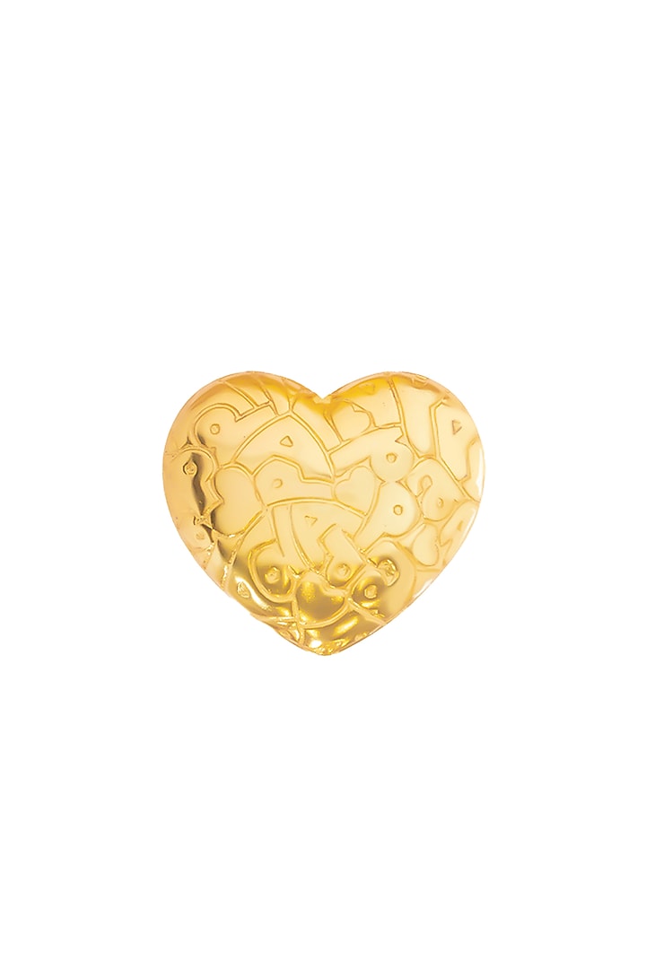 0.5 Micron Gold Finish Heart Shaped Ring by Papa don't preach by Shubhika Accessories