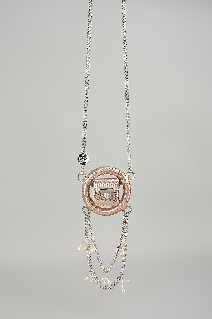 Rose Gold Faux Leather Pearl Mini Crossbody Bag by Papa don't preach by Shubhika Accessories at Pernia's Pop Up Shop