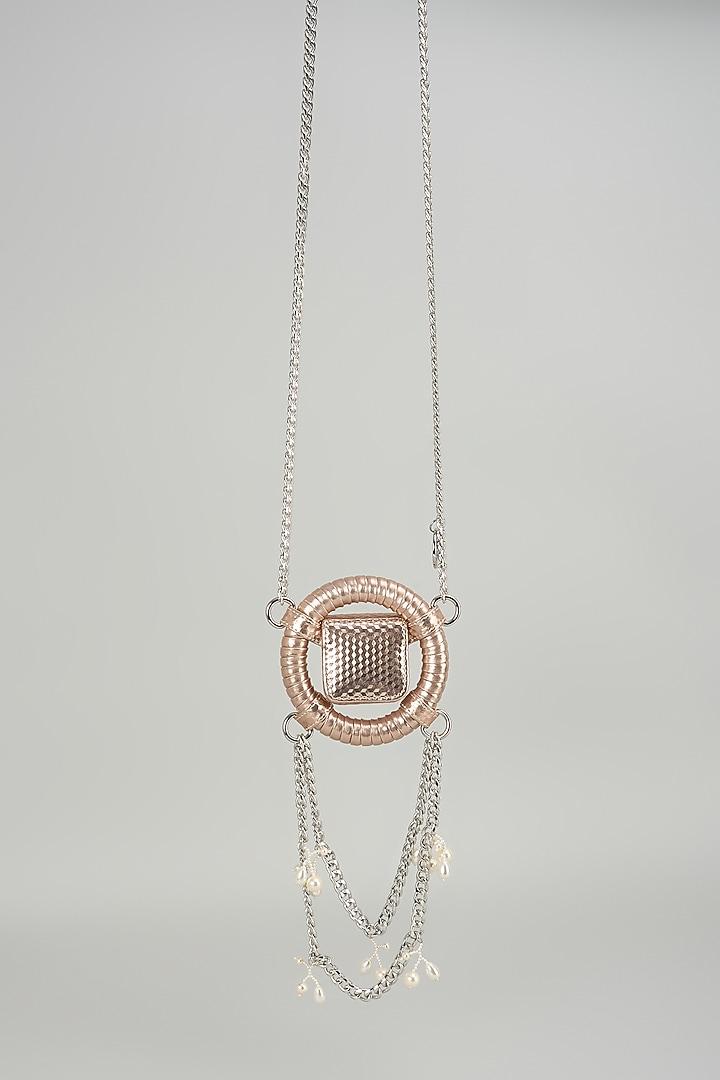 Rose Gold Faux Leather Pearl Mini Crossbody Bag by Papa don't preach by Shubhika Accessories at Pernia's Pop Up Shop