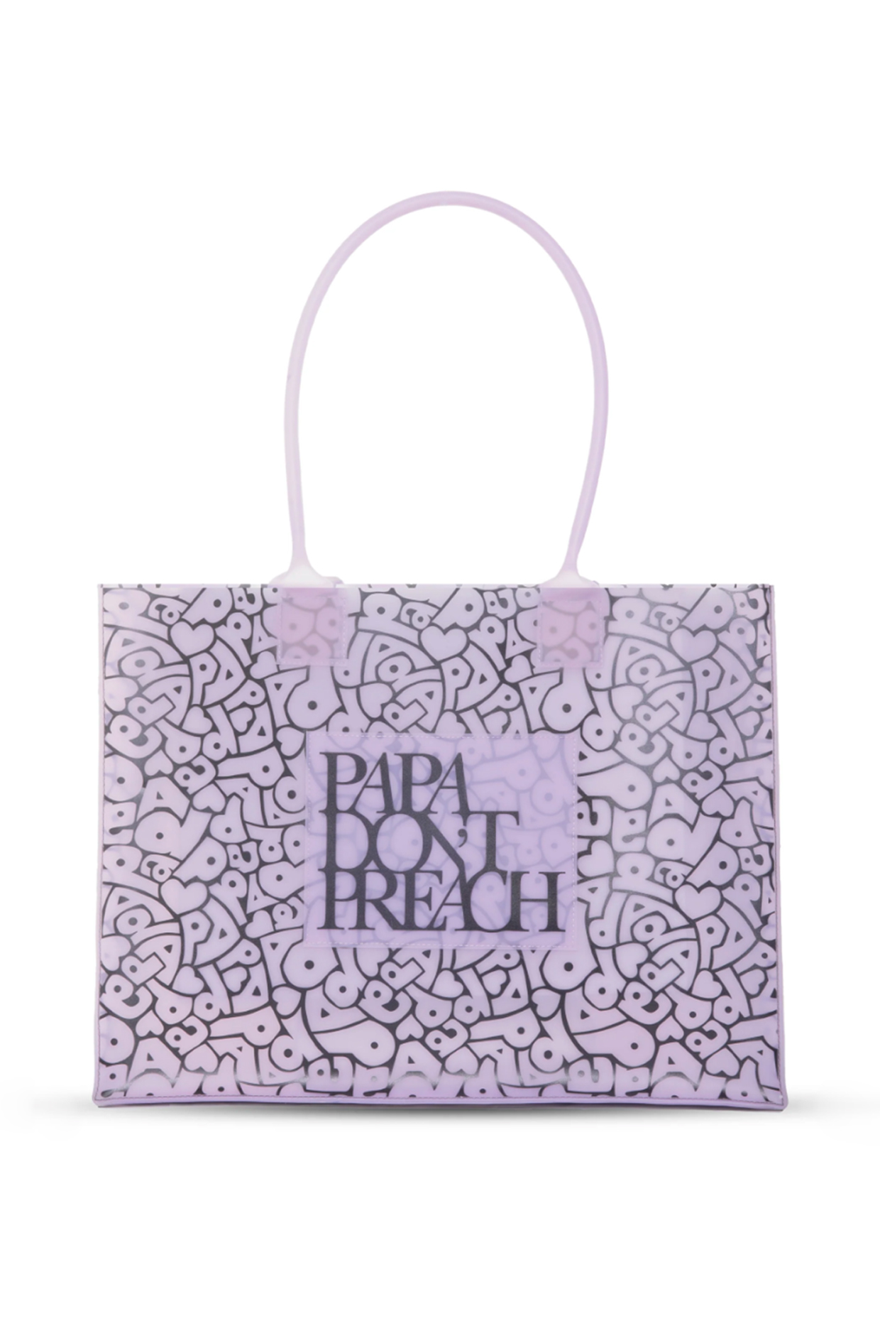 Lilac TPU Printed Jelly Tote Bag by Papa don't preach by Shubhika Accessories at Pernia's Pop Up Shop