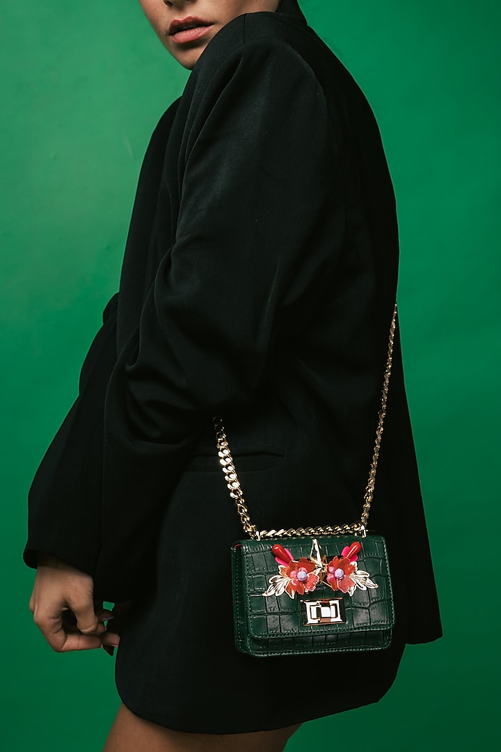 Sacramento Green Mini Crossbody Bag by Papa don't preach by Shubhika Accessories