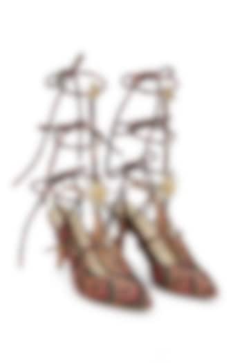 Multi-Colored Brocade Embroidered Stilettos by Papa don't preach by Shubhika Accessories at Pernia's Pop Up Shop