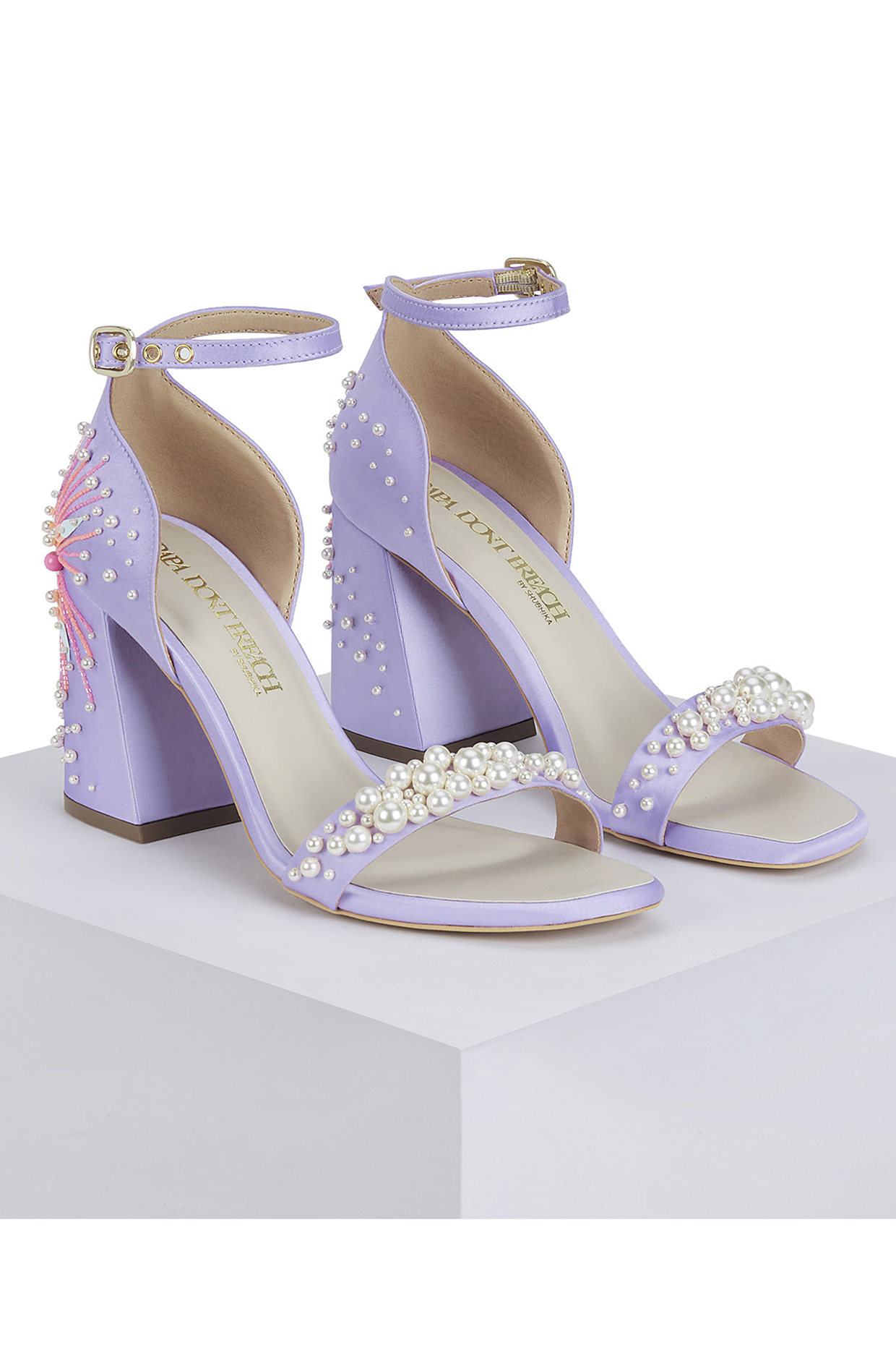Purple embellished heels on sale