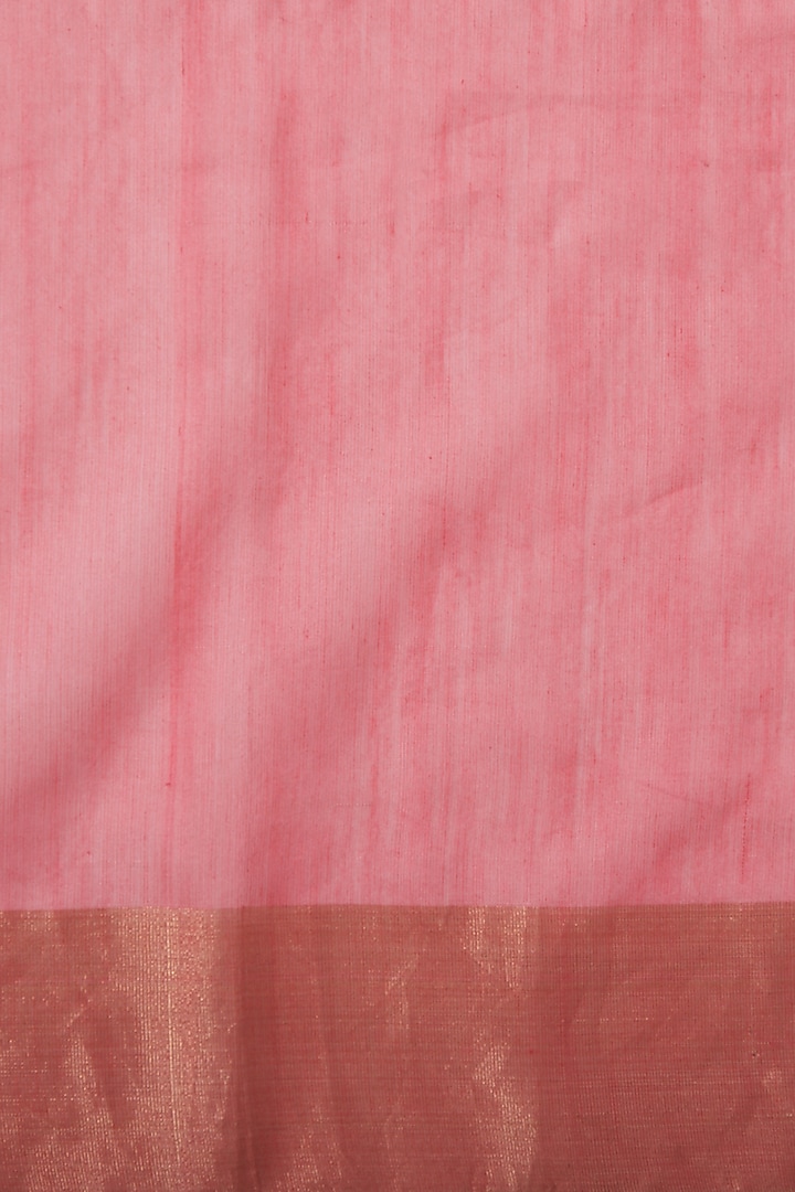 Pink & Gold Embroidered Party Wear Saree Set by Prama by Pratima Pandey at Pernia's Pop Up Shop