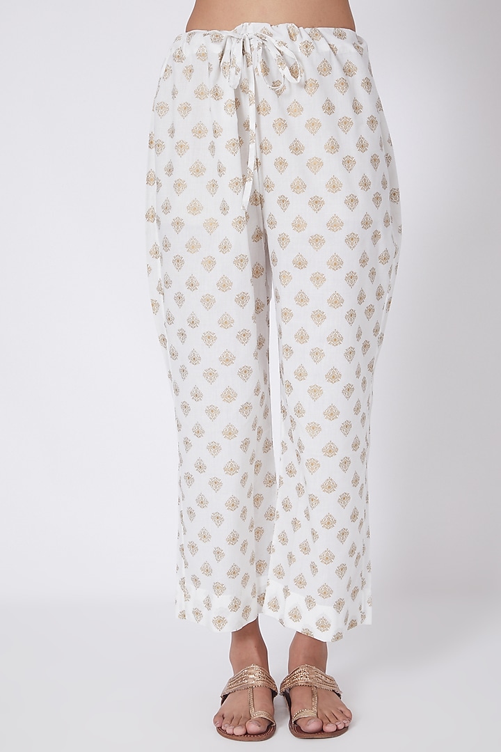Blush Pink & Ivory Embroidered Tunic Set by Prama by Pratima Pandey at Pernia's Pop Up Shop