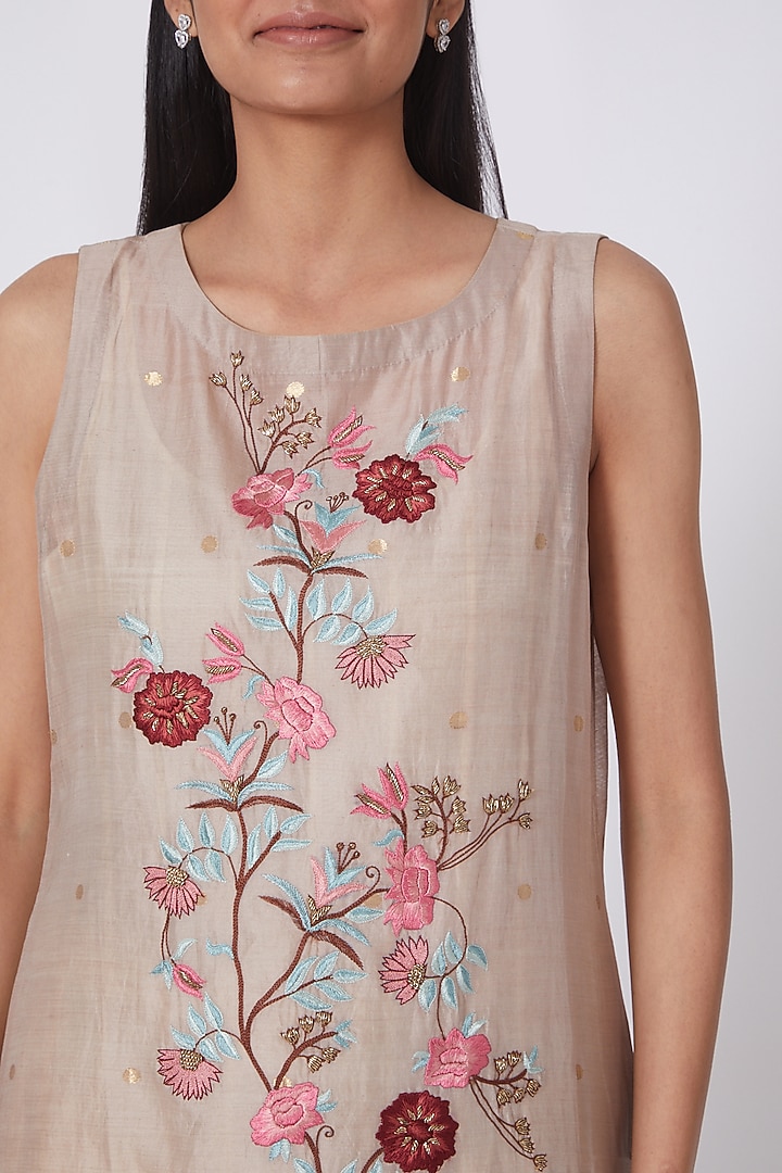 Grey Zardosi Embroidered Vacation Dress by Prama by Pratima Pandey at Pernia's Pop Up Shop