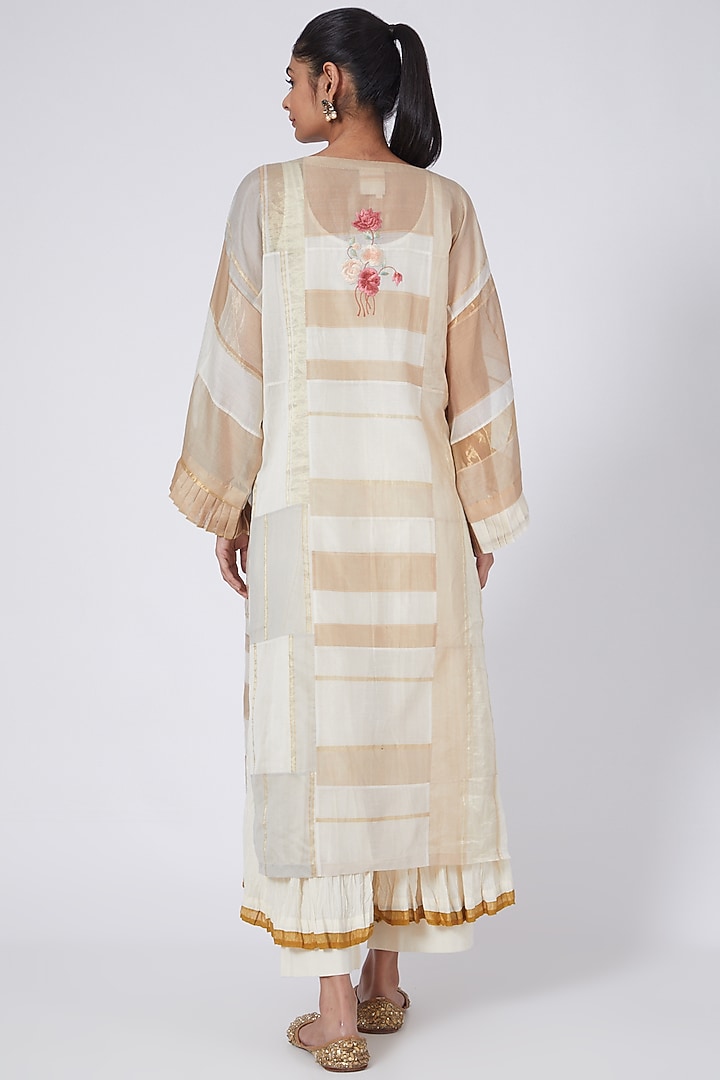 Ivory Zardosi Embroidered Kurta Set by Prama by Pratima Pandey at Pernia's Pop Up Shop