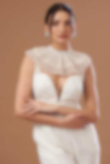 White Handcrafted Pearl Cape by PETERPAN TRINKETS at Pernia's Pop Up Shop