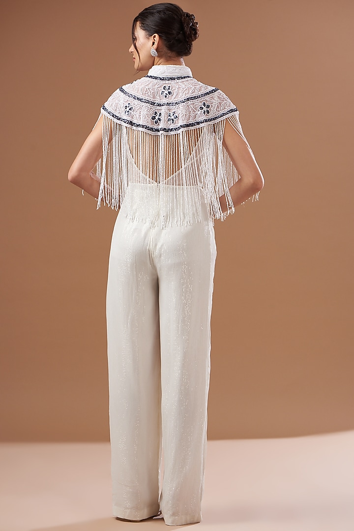 Black & White Embroidered Cape by PETERPAN TRINKETS at Pernia's Pop Up Shop