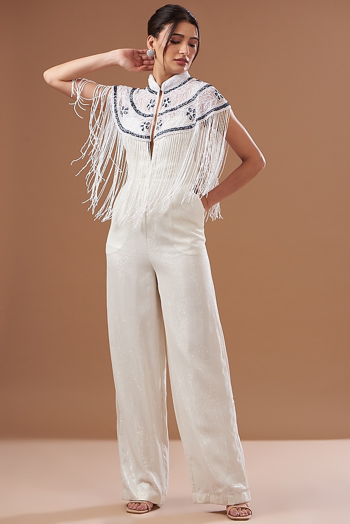 Black & White Embroidered Cape by PETERPAN TRINKETS at Pernia's Pop Up Shop