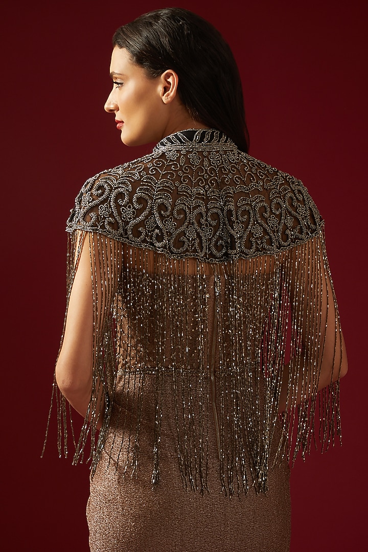 Grey Embroidered Cape by PETERPAN TRINKETS at Pernia's Pop Up Shop