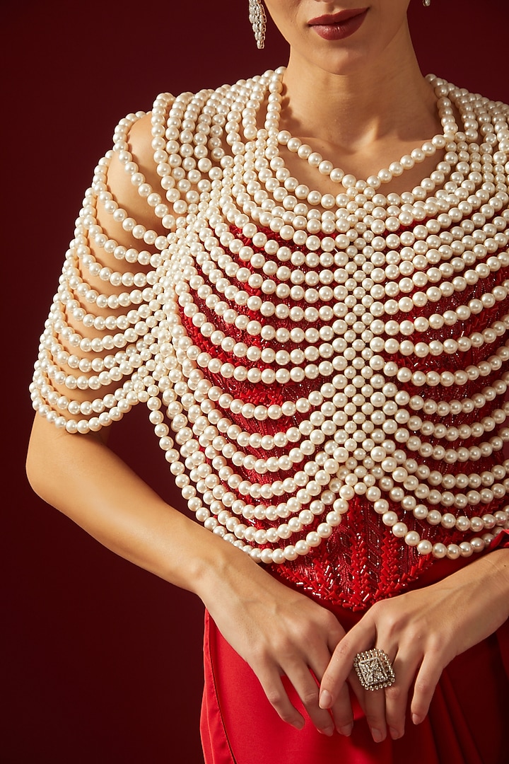 White Pearl Handcrafted Cape by PETERPAN TRINKETS at Pernia's Pop Up Shop