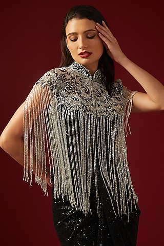 Silver Embroidered Cape by PETERPAN TRINKETS