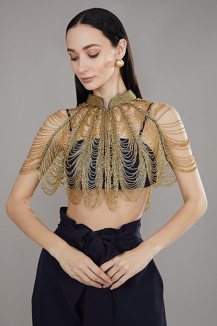 Gold Sequins & Cutdana Cape by PETERPAN TRINKETS at Pernia's Pop Up Shop