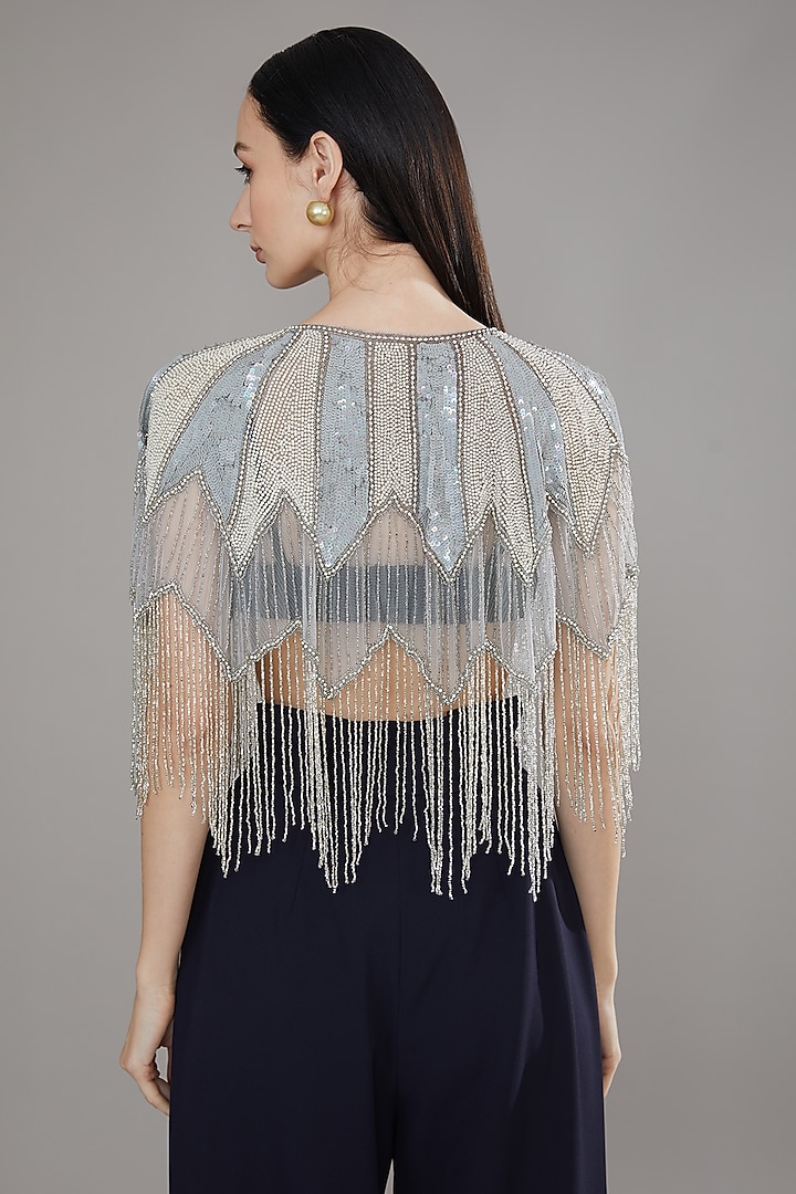 Silver Sequins & Cutdana Cape by PETERPAN TRINKETS at Pernia's Pop Up Shop