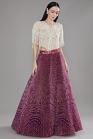 White Sequins & Cutdana Cape by PETERPAN TRINKETS