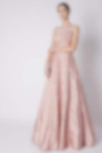 Rose Pink Embroidered Engagement Gown by MASUMI MEWAWALLA at Pernia's Pop Up Shop