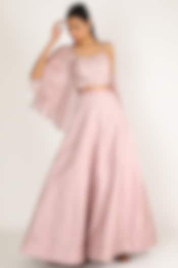 Dusty Pink Embroidered Wedding Lehenga Set by MASUMI MEWAWALLA at Pernia's Pop Up Shop
