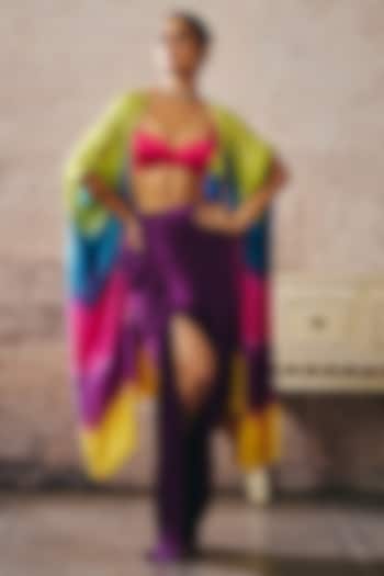 Purple Gajji Skirt Set by Masumi Mewawalla at Pernia's Pop Up Shop