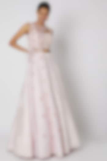 Blush Pink Dupion Wedding Lehenga Set by MASUMI MEWAWALLA at Pernia's Pop Up Shop