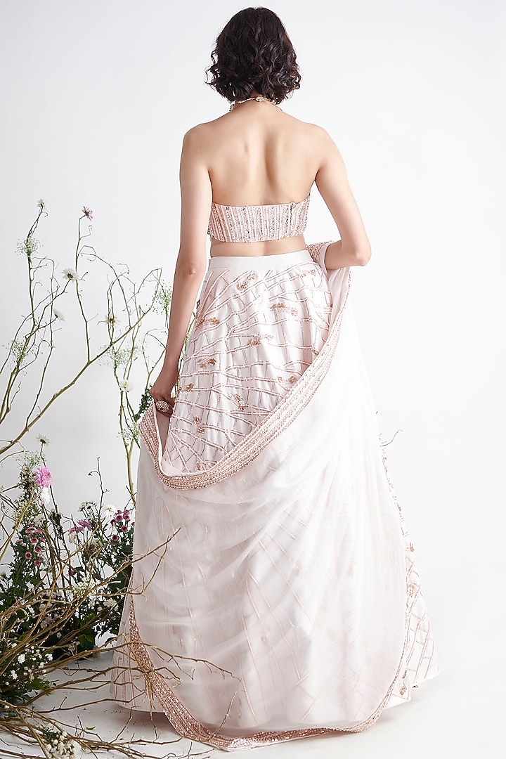 Light Pink Embroidered Bridal Lehenga Set by MASUMI MEWAWALLA at Pernia's Pop Up Shop